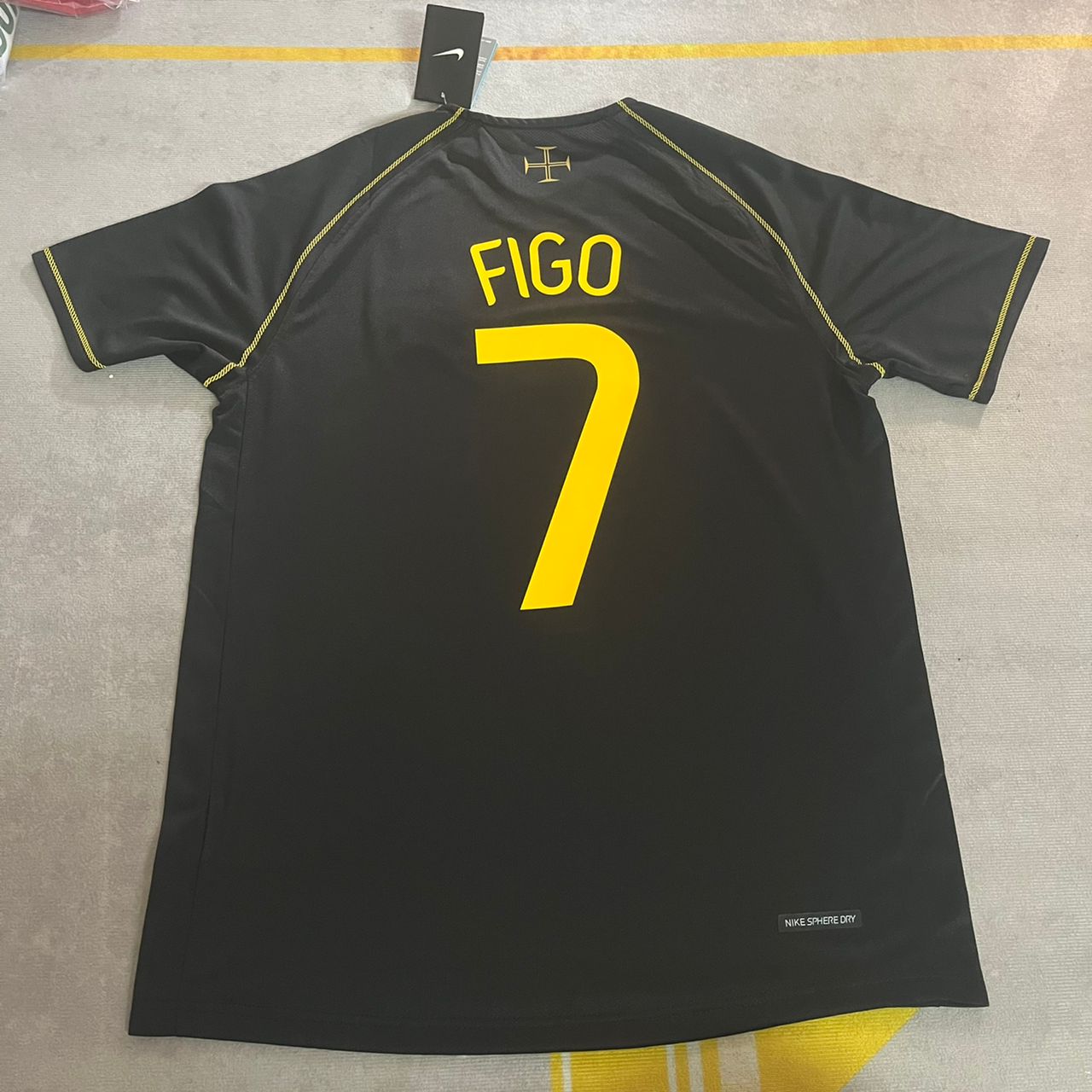 Luis Figo Portugal Black Retro Jersey