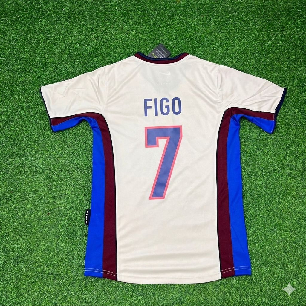 Luis Figo Barcelona 98/99 Retro Jersey Maillot Trikot Maglia