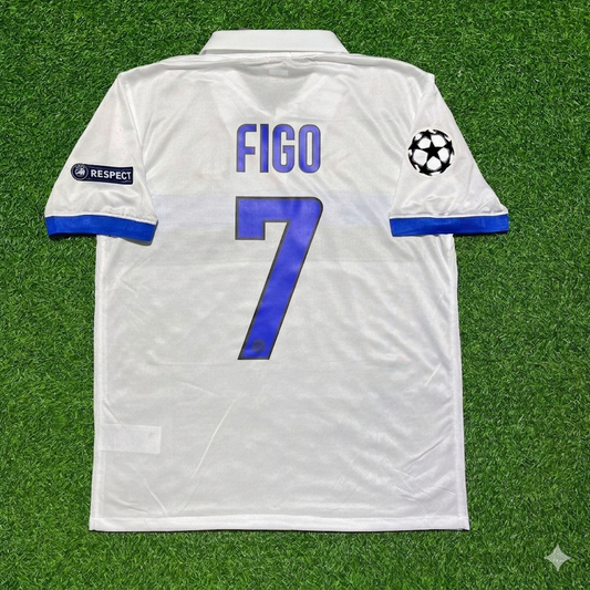 Luis Figo Inter 2009/2010 White Retro Football Jersey