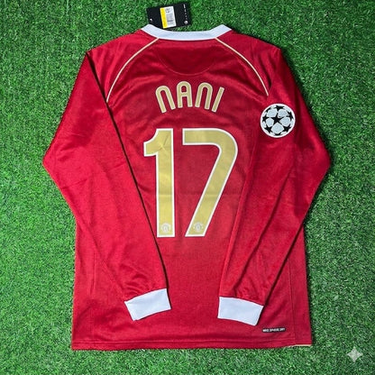 Luis Nani #17 Manchester United 2006 2007 Red Golden Jersey Trikot