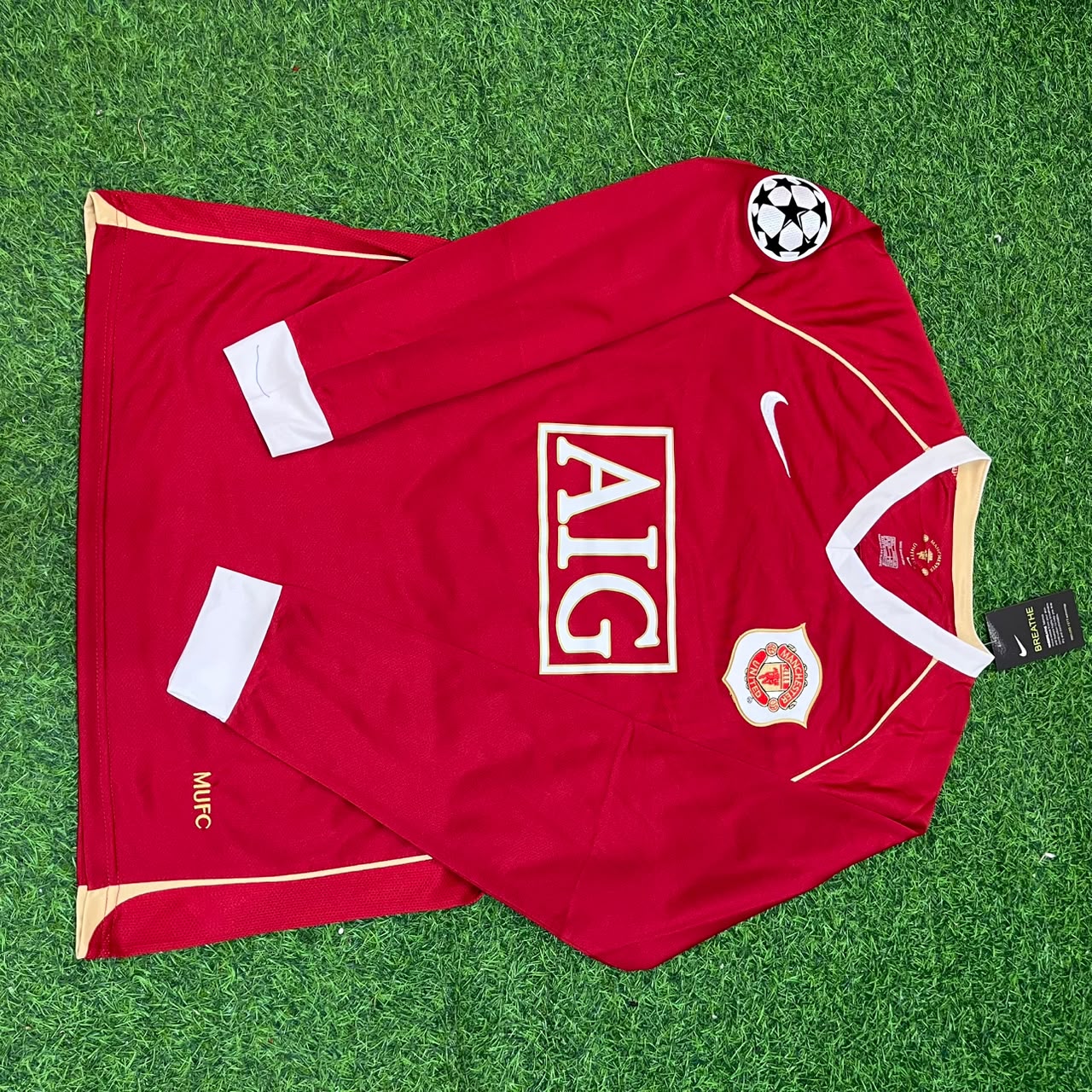 Luis Nani #17 Manchester United 2006 2007 Red Golden Jersey Trikot