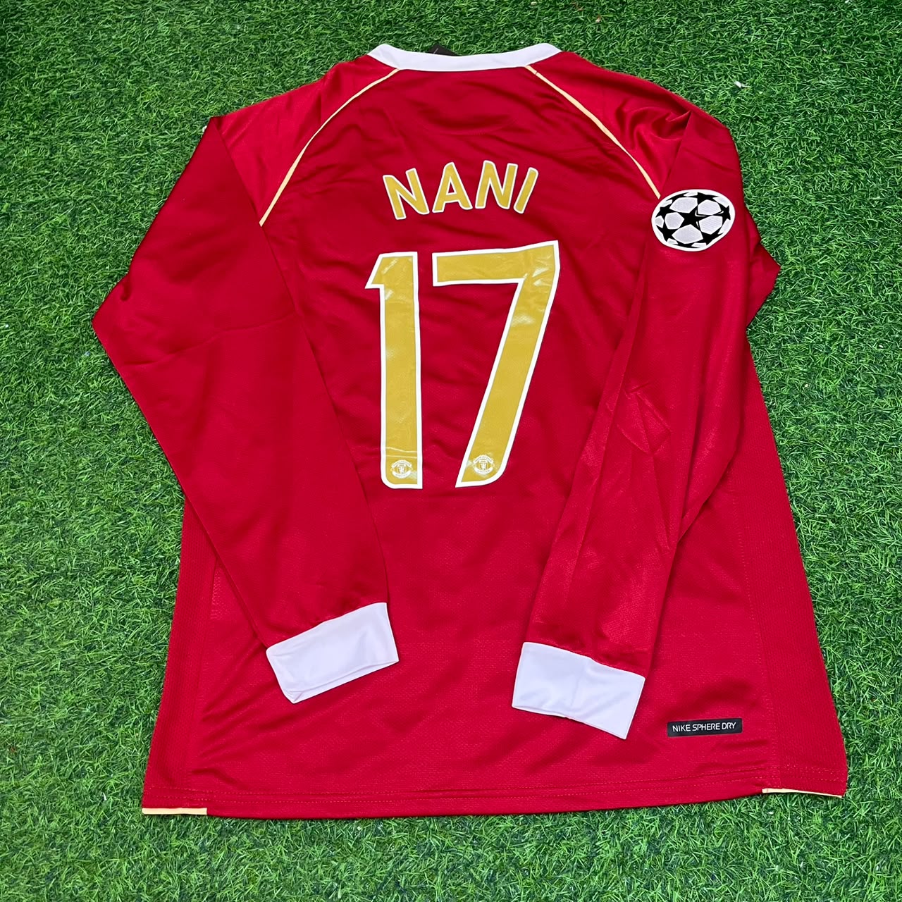 Luis Nani #17 Manchester United 2006 2007 Red Golden Jersey Trikot