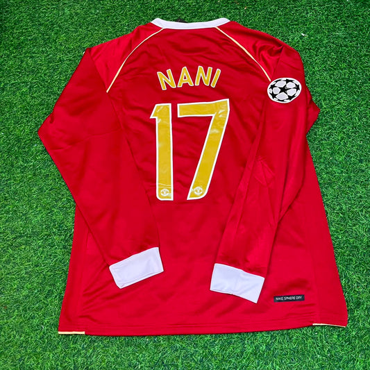 Luis Nani #17 Manchester United 2006 2007 Red Golden Jersey Trikot