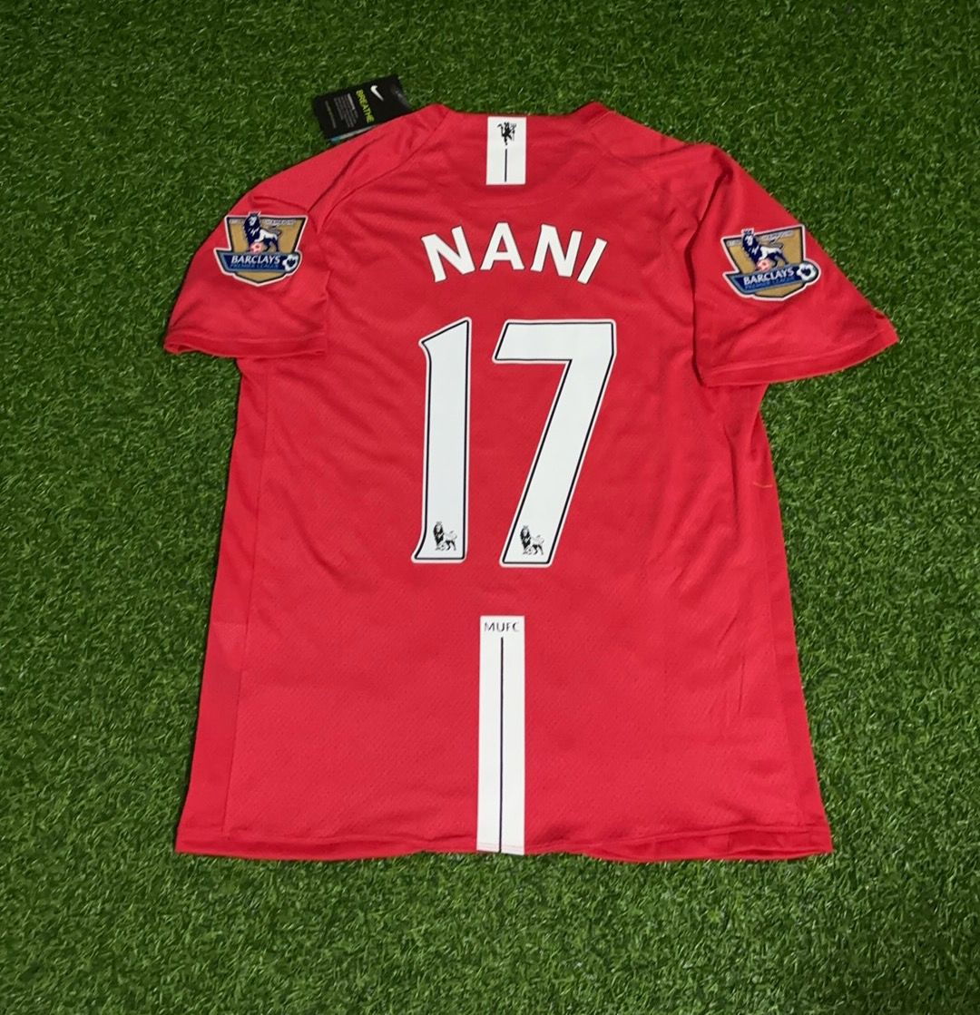 Luis Nani Manchester United 2007 2008 EPL Retro Red Jersey Trikot