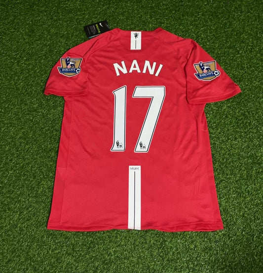 Luis Nani Manchester United 2007 2008 EPL Retro Red Jersey Trikot
