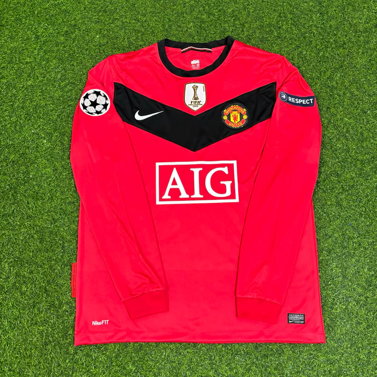 Luis Nani #17 Manchester United 2009-2010 Retro Long Sleeve Football Jersey