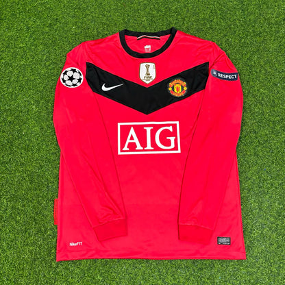 Luis Nani #17 Manchester United 2009-2010 Retro Long Sleeve Football Jersey