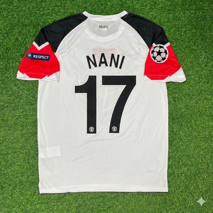 Luis Nani #17 Manchester United 2011 Champions League Final White Football Jersey