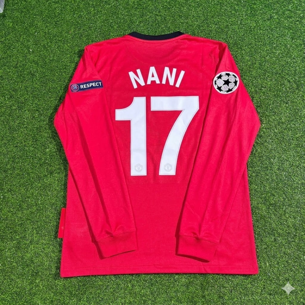 Luis Nani #17 Manchester United 2009-2010 Retro Long Sleeve Football Jersey
