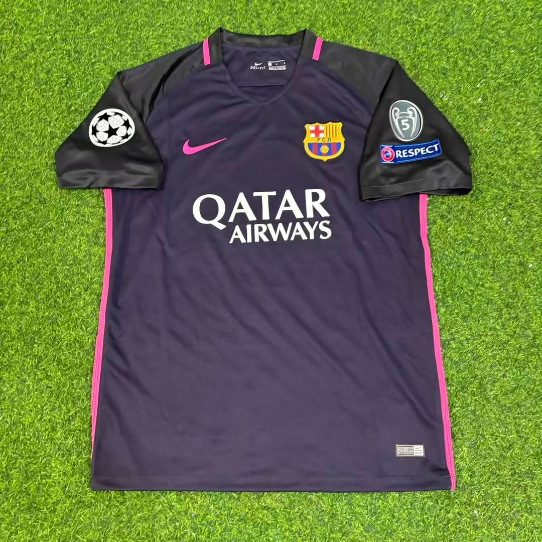 Luis Suarez Barcelona 2014/15 Retro Black Pink Jersey Maillot Trikot Maglia