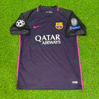 Luis Suarez Barcelona 2014/15 Retro Black Pink Jersey Maillot Trikot Maglia