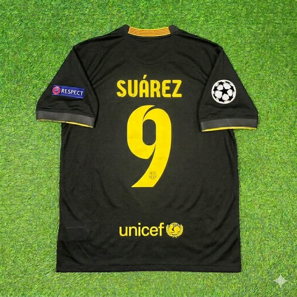 Luis Suarez #9 Barcelona 2013-2014 Black Retro Football Jersey