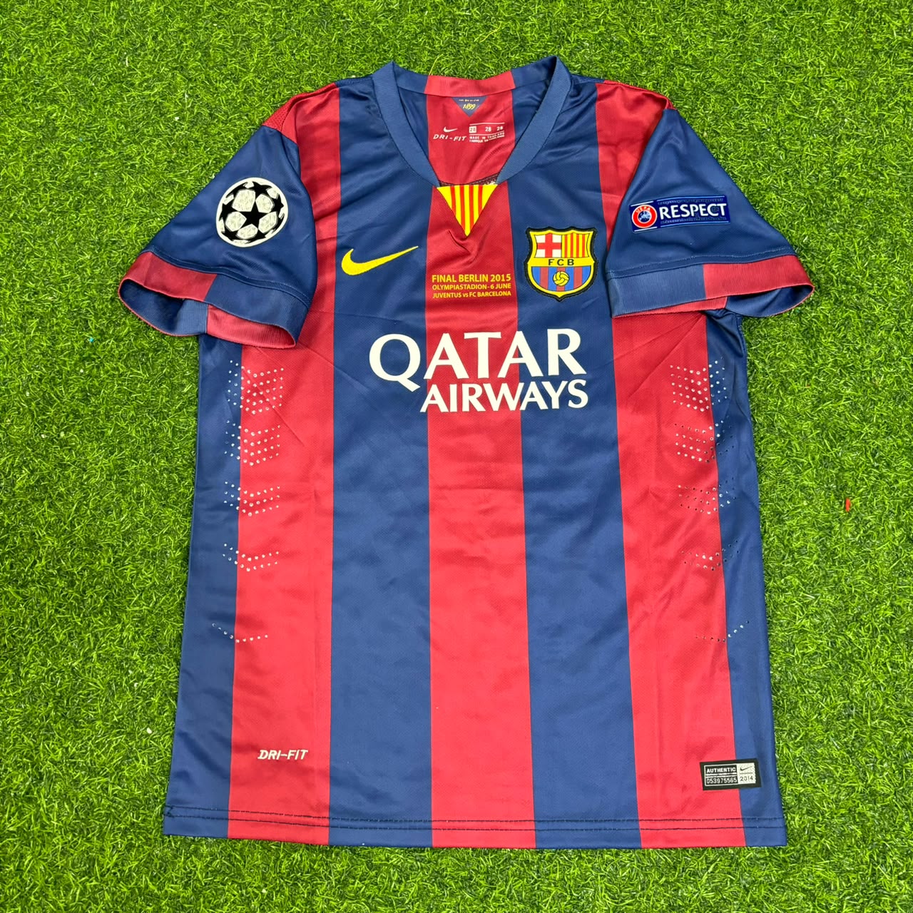 Luis Suárez #9 Barcelona 2015 Champions League Final Kids Retro Jersey
