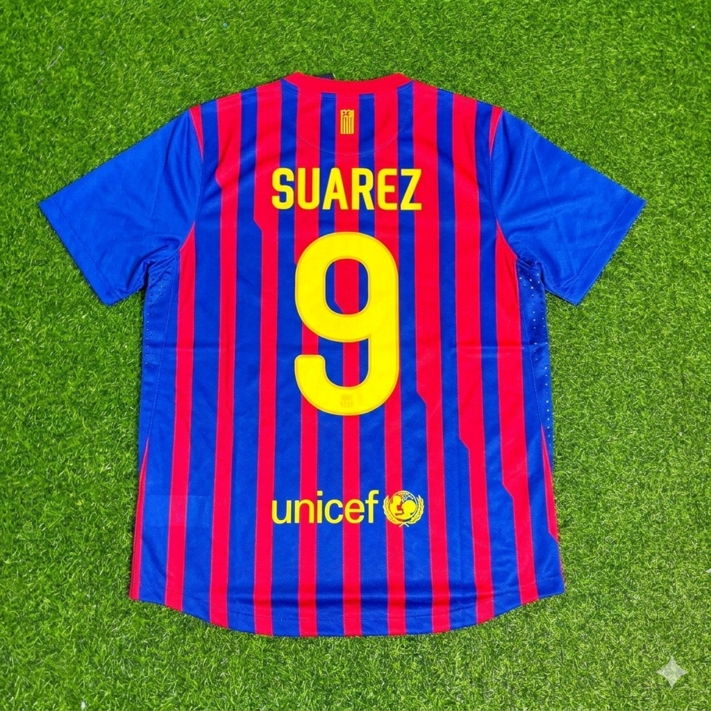 Luis Suarez Barcelona Retro Home Football Jersey