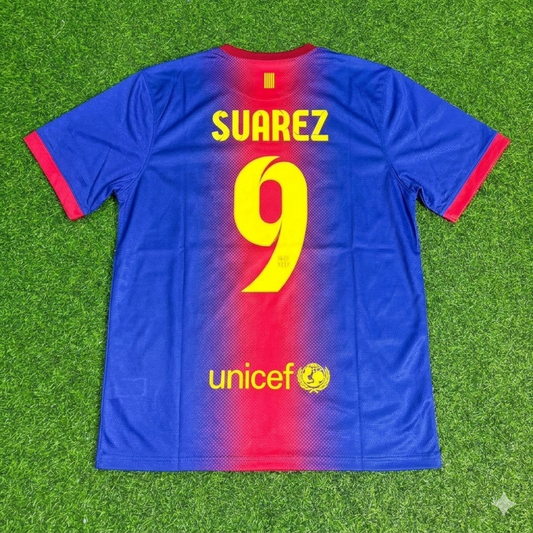 Luis Suarez Barcelona Retro Home Football Jersey