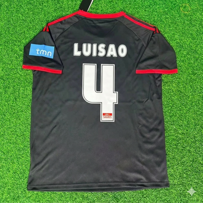 Luisão 4 – Benfica 2009/2010 Auswärts Schwarzes Retro Trikot Fußballtrikot