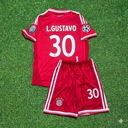 Luiz Gustavo #30 Bayern Munich 2013 Champions League Final Kids Retro Kit