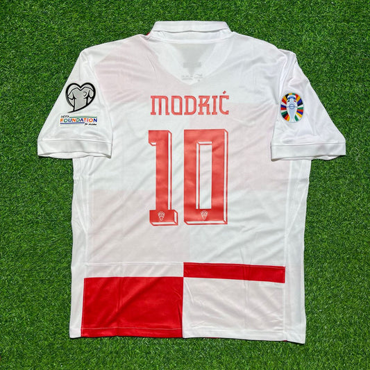 Luka Modrić #10 Croatia Euro 2024 Home Retro Football Jersey