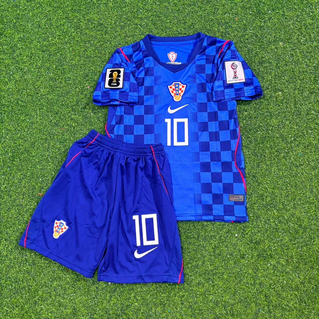 Luka Modrić Croatia 2026 World Cup Away Blue Kids Football Jersey