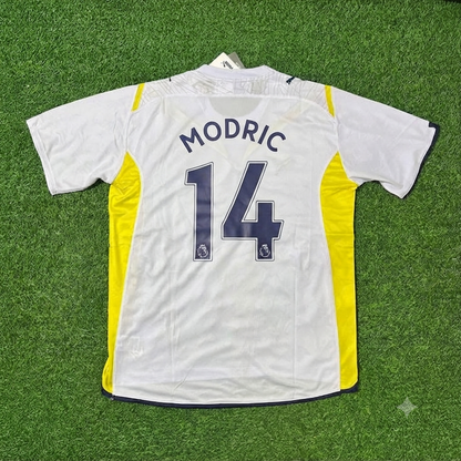 Luka Modrić #14 Tottenham 2009–2010 White Retro Football Jersey Kit