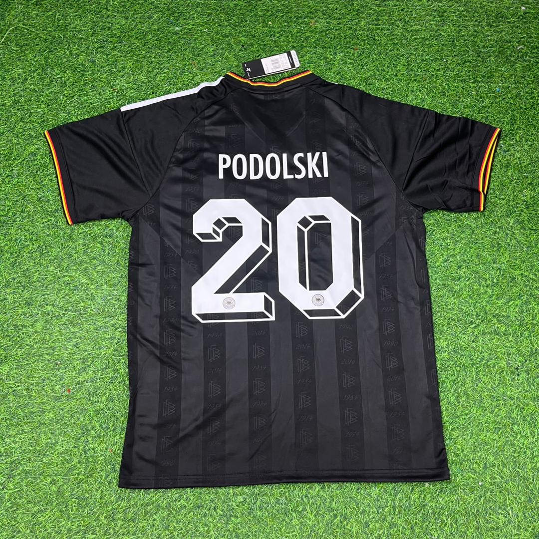 Lukas Podolski 20# Germany Black Retro Vintage Football Jersey