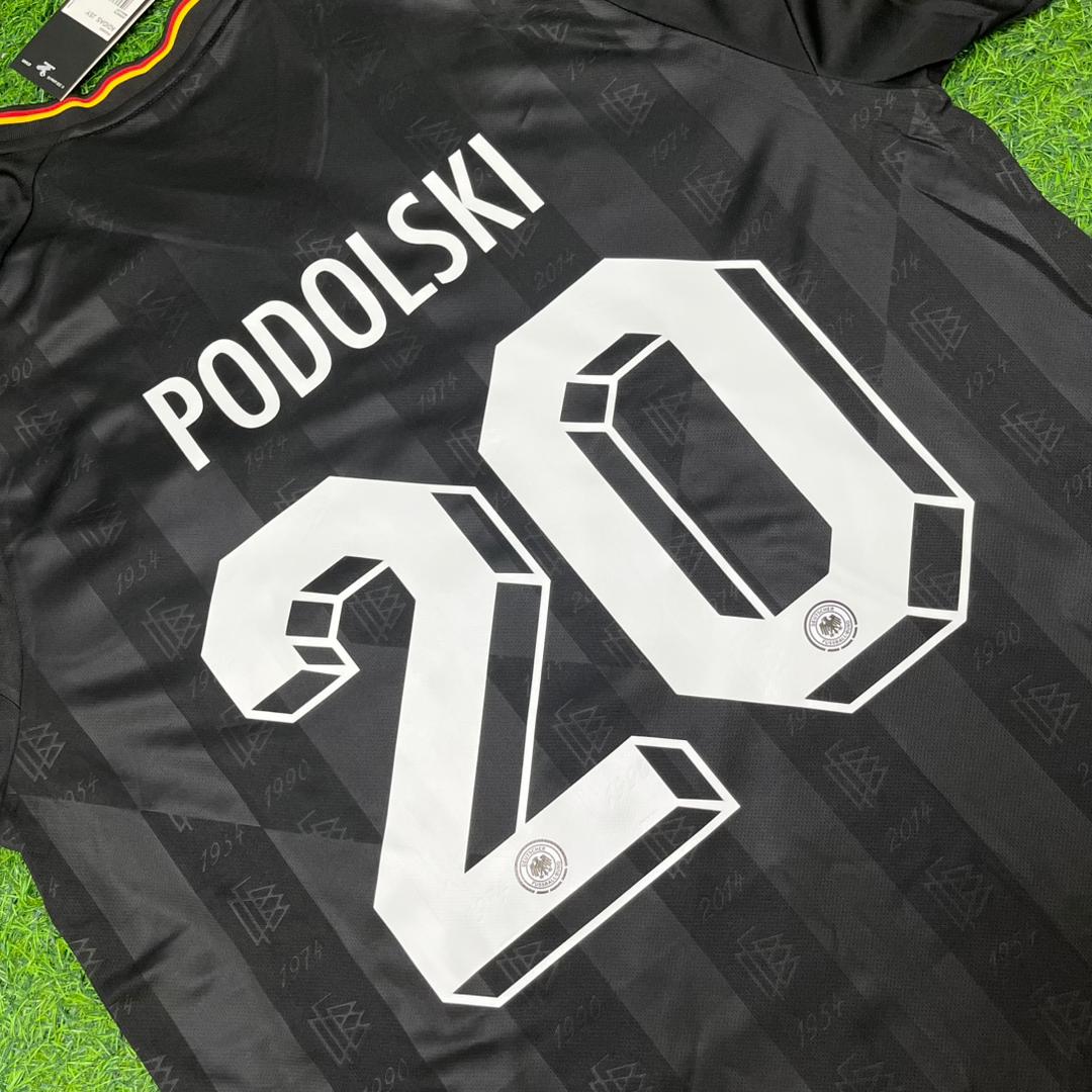 Lukas Podolski 20# Germany Black Retro Vintage Football Jersey