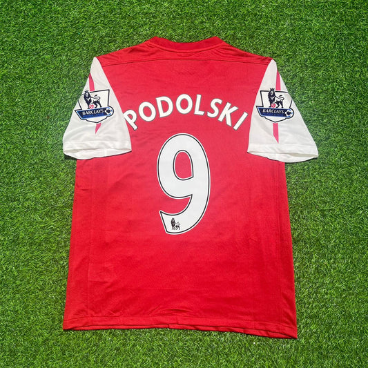 Lukas Podolski Arsenal 2011-2012 Retro Kit Jersey Trikot Maglia Soccer Shirt