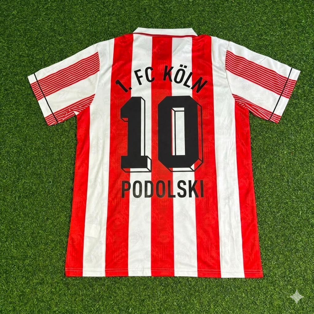 Lukas Podolski #10 FC Köln Retro Trikot Fußballtrikot