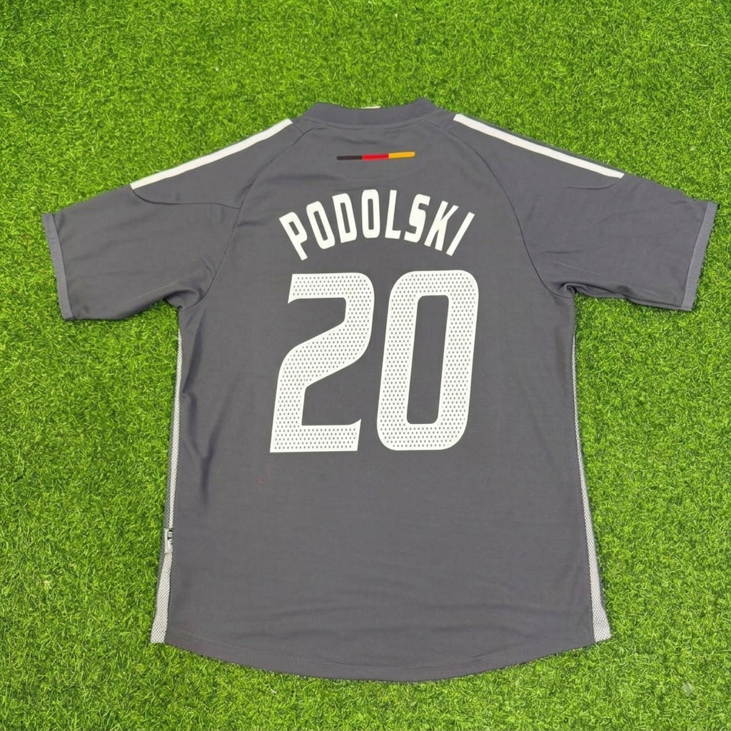 Lukas Podolski Germany 2002 World Cup Gray Special Retro Football Jersey