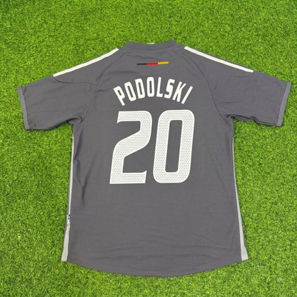 Lukas Podolski Germany 2002 World Cup Gray Special Retro Football Jersey