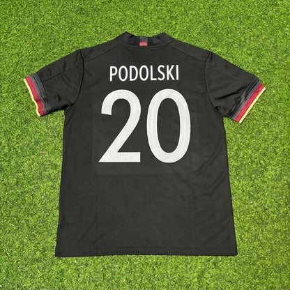 Lukas Podolski #20 Germany Black Retro Football Jersey