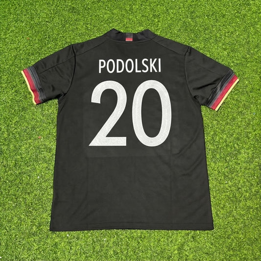 Lukas Podolski #20 Germany Black Retro Football Jersey