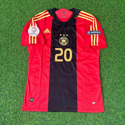Lukas Podolski Germany EURO 2008 Away Red Retro Football Jersey Kit