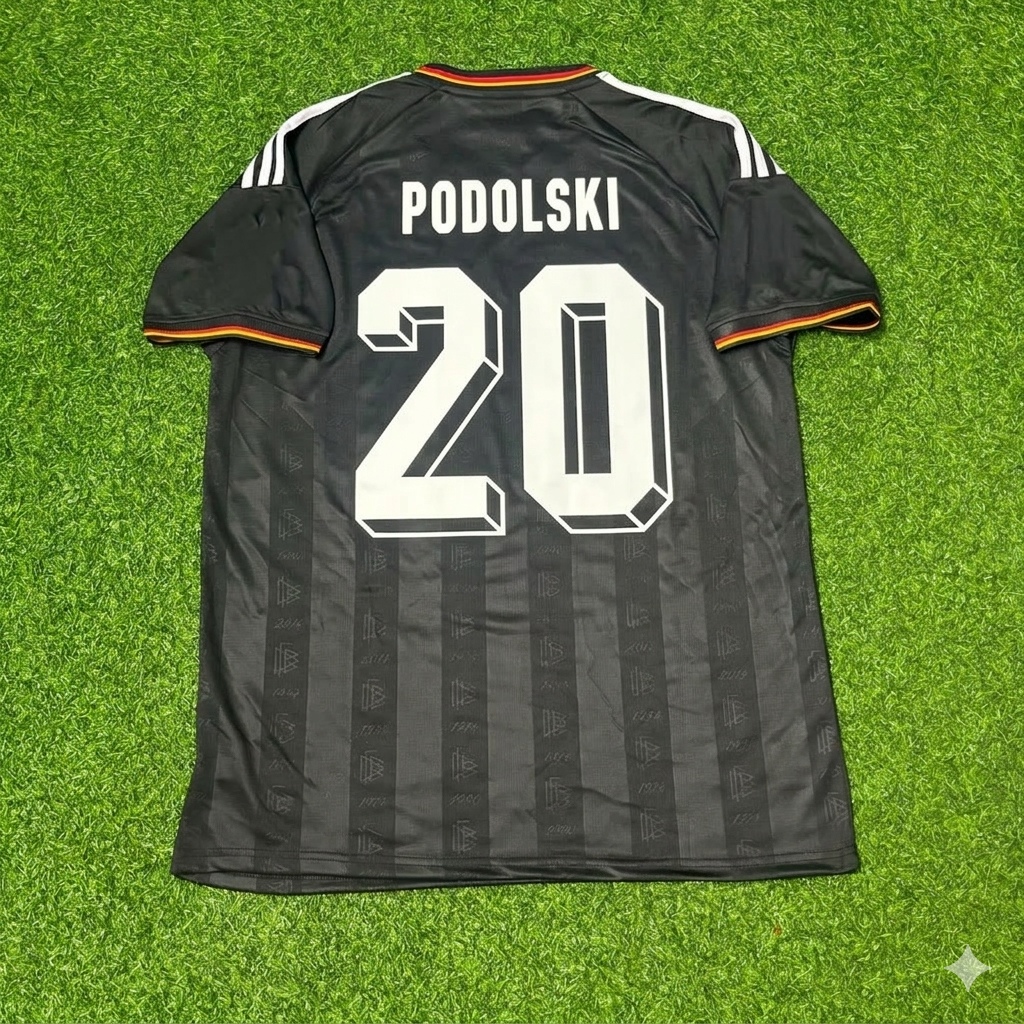 Lukas Podolski 20# Germany Black Retro Vintage Football Jersey