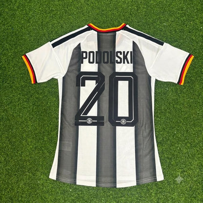Lukas Podolski Germany Stripe Special Edition Black White Jersey Trikot Maillot