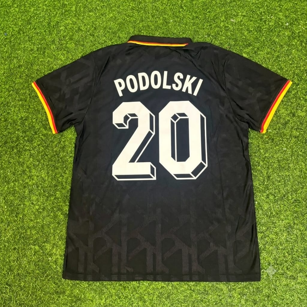 Lukas Podolski Germany Black Polo Retro Commemorative Jersey