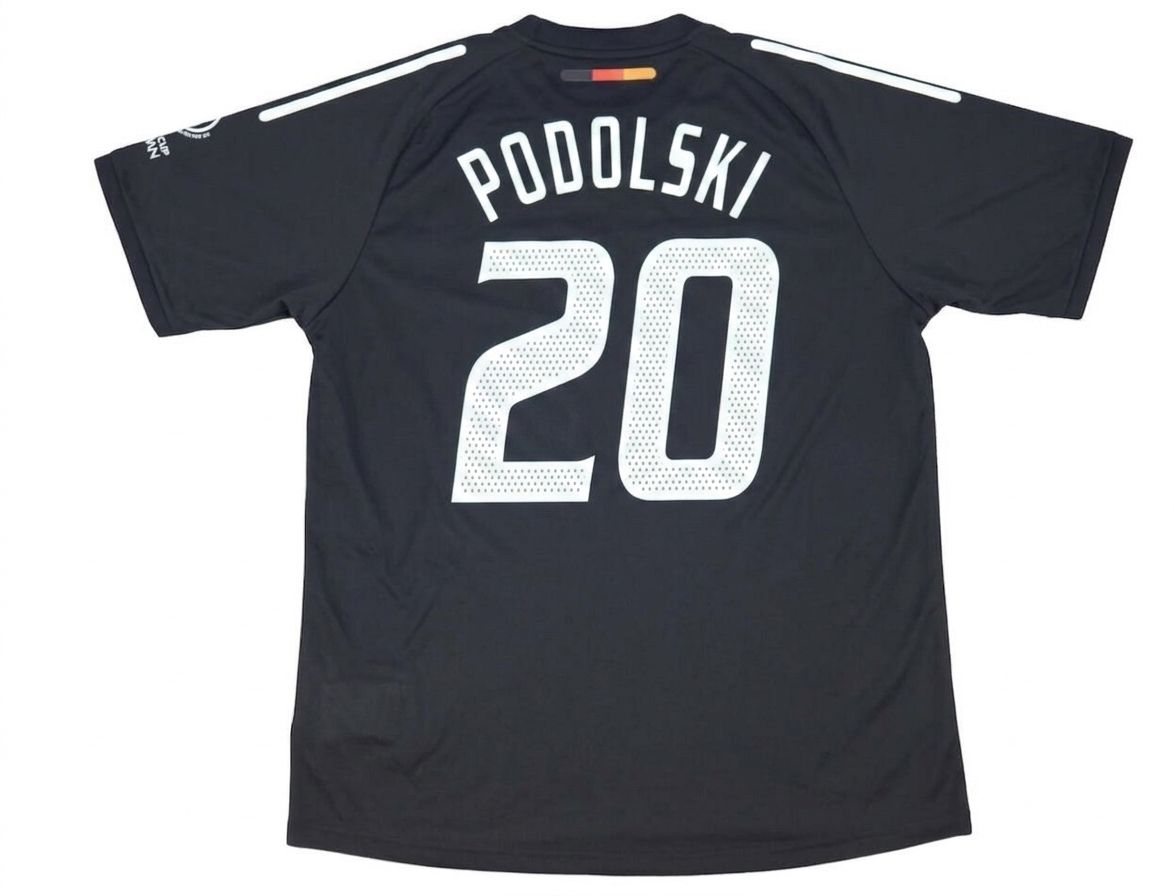 Lukas Podolski Germany Deutschland 2002 World Cup Japan Korea Black Retro Jersey Trikot