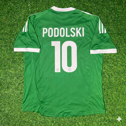 Lukas Podolski Germany EURO 2012 Green Retro Football Jersey