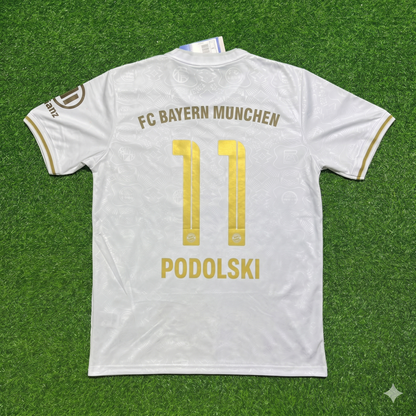 Lukas Podolski #11 FC Bayern München 125 Years Anniversary Special-Edition White Jersey