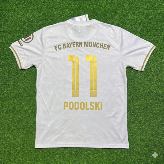 Lukas Podolski #11 FC Bayern München 125 Years Anniversary Special-Edition White Jersey