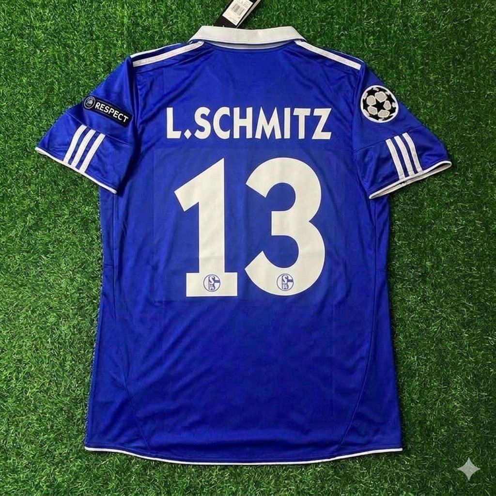 Lukas Schmitz 13- Schalke 04 Season 2010- 11 Retro Champions League Football Jersey Trikot Soccer Shirt