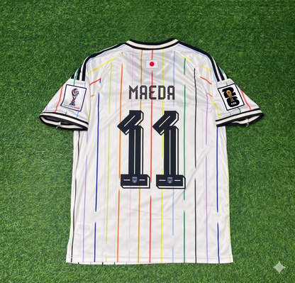 Daizen Maeda Japan World Cup 2026 Away White Football Jersey Trikot Maillot
