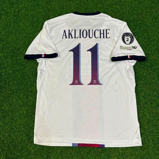 Maghnes Akliouche White Jersey Maillot Trikot Soccer Shirt