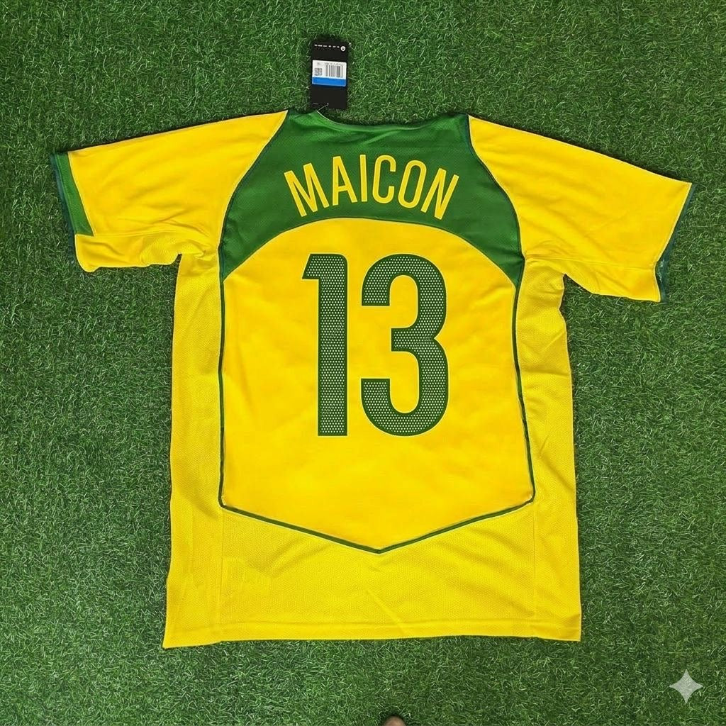 Maicon 13– Brazil 2004–2006 Retro Kit Jersey – | Trikot | Maillot Soccer Shirt