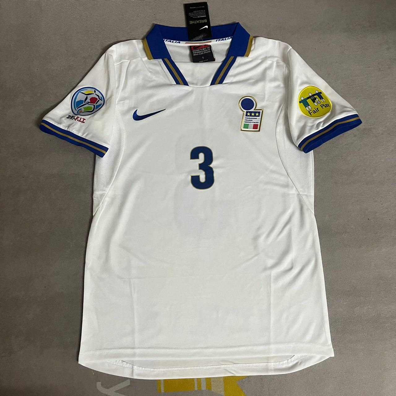 Paolo Maldini Italy EURO 1996 White Retro Jersey