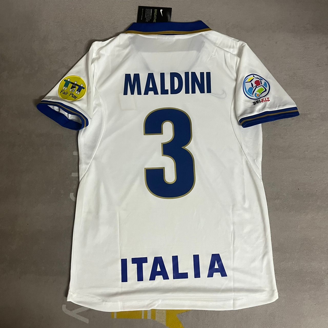 Paolo Maldini Italy EURO 1996 White Retro Jersey