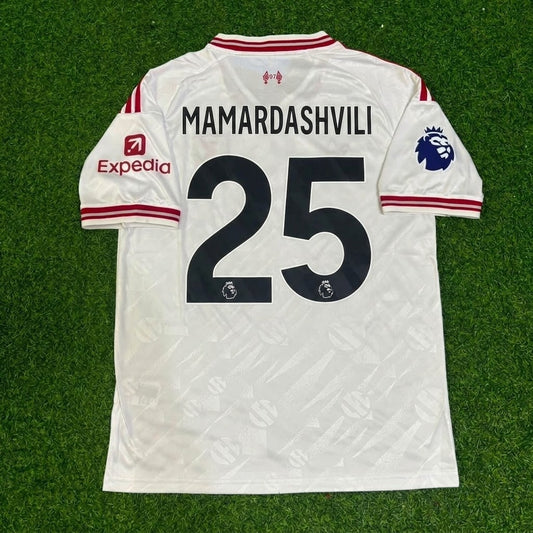 Giorgi Mamardashvili #25 Liverpool New Season 2027 White Away Football Jersey Kit