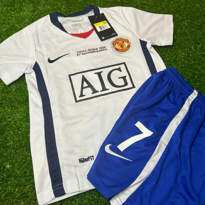Cristiano Ronaldo Manchester United 2008/09 Auswärtstrikot, weiß, für Kinder – Trikot für Kinder – | KinderTrikot | Maillot Enfant Soccer Shirt