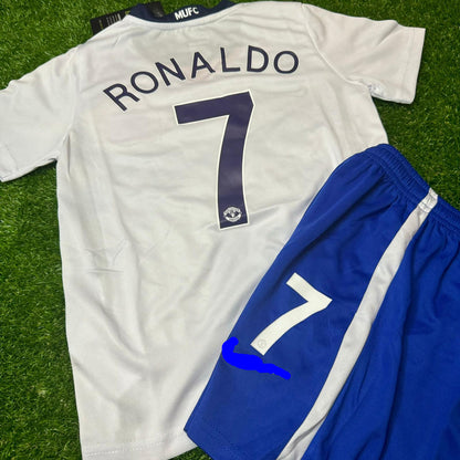 Cristiano Ronaldo Manchester United 2008/09 Auswärtstrikot, weiß, für Kinder – Trikot für Kinder – | KinderTrikot | Maillot Enfant Soccer Shirt