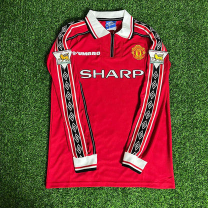 Manchester United 1999 Red Long Sleeve Kit Jersey Trikot Maillot